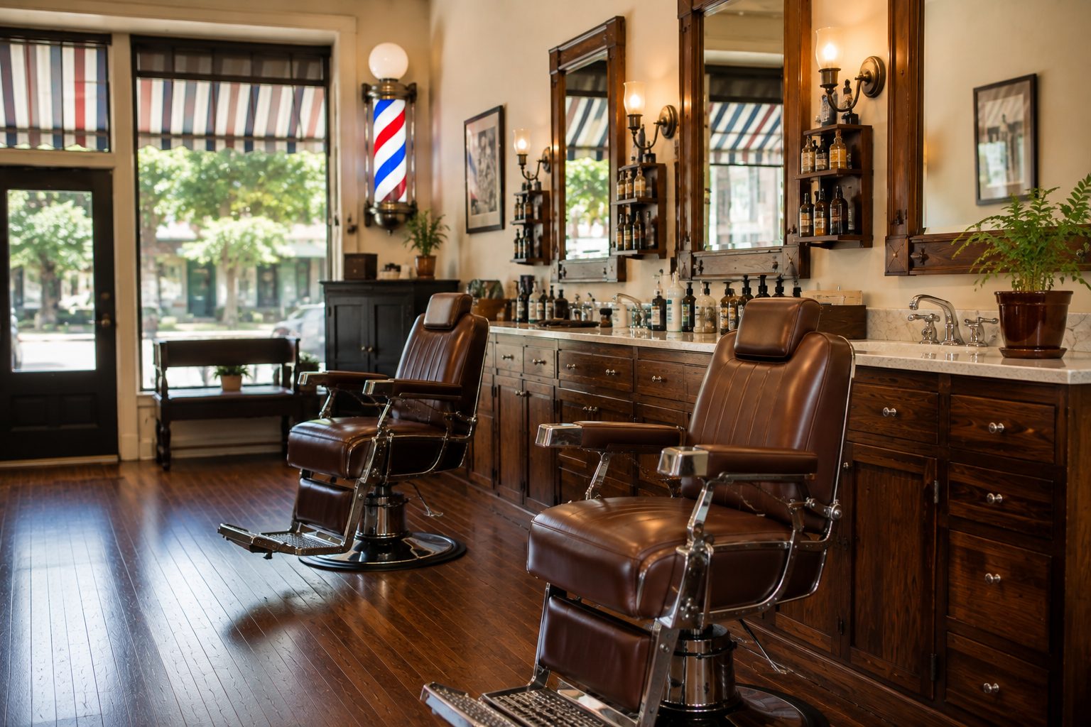 Research-driven barber shop and hair salon interior